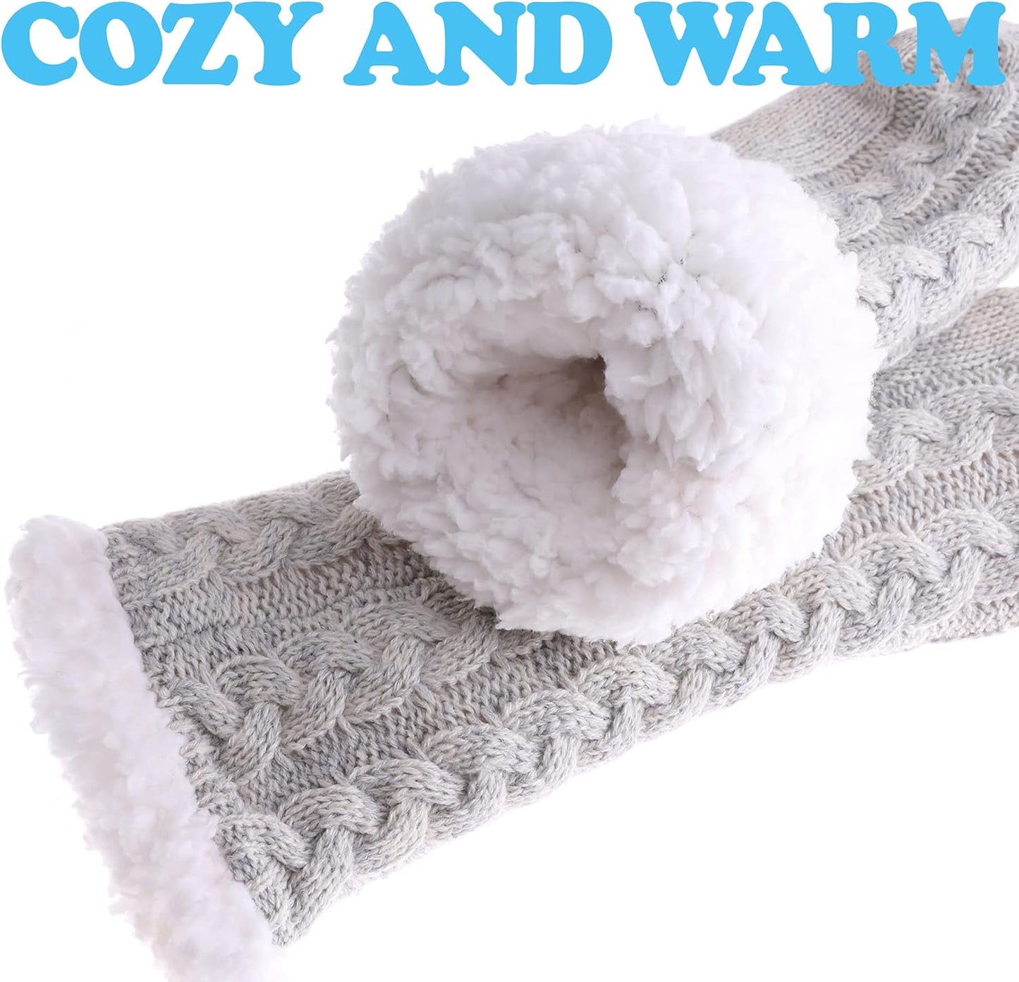 Women'S Winter Super Soft Warm Cozy Fuzzy Fleece-Lined with Grippers Slipper Socks